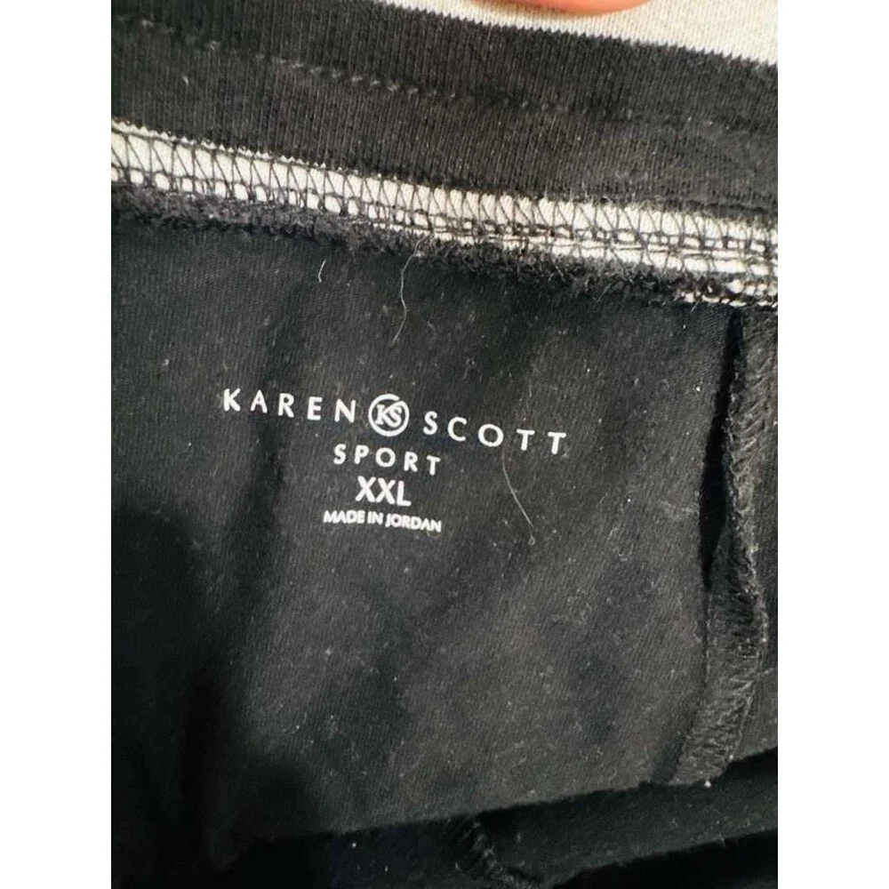 Karen Scott Sport Skort Women’s XXL Black/ White Stripes Drawstring Stretch